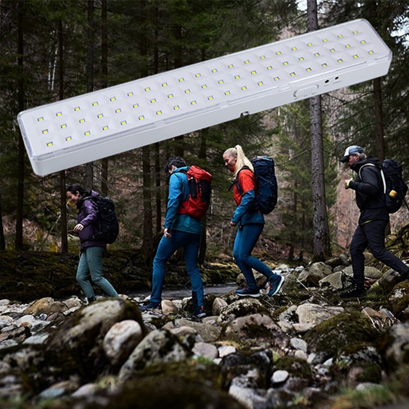Luz de evacuación de emergencia Lámpara de incendio portátil de 60 LED Lámparas de emergencia montadas en la pared Iluminación recargable para uso en fallos de energía