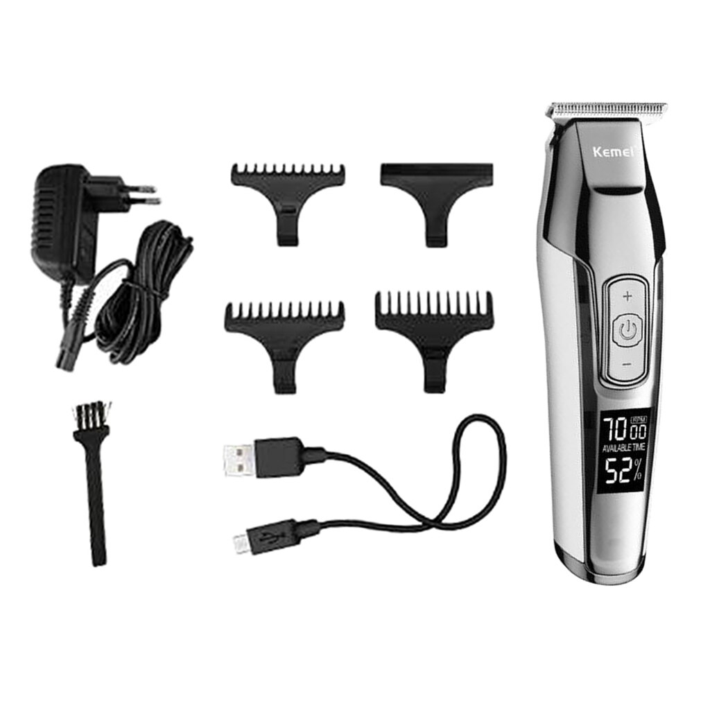 Cortadora de cabello eléctrica Kemei KM 5027 para hombres, práctico, inalámbrico, recortador de barba, afeitadora, maquinilla de afeitar, Barbero, enchufe europeo