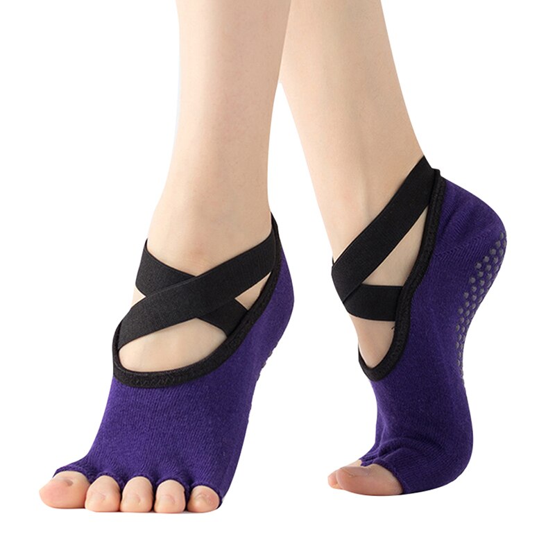 Women Yoga Backless Five Toe Anti-Slip Ankle Pilates Fitness Gym Ladies Sports: E655930