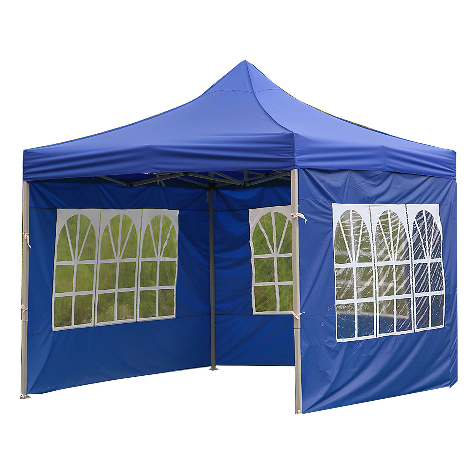 Vinkel sammenklappeligt skur telt picnic udendørs vandtæt baldakin skærm ly transportabel telt pavillon uden beslag: Blå