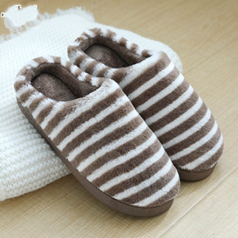Fujin høst vinter kvinner bomull tøfler hjemme innendørs kanin ull sovesko sklisikker varm ull sovende bomull tøfler: Sjokolade / 44-45(27-27.5cm)