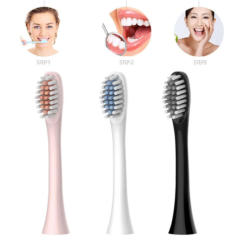 USB Rechargeable Six-speed Electric Toothbrush Intelligent Sonic Vibration 6 Modes Waterproof 4*Replacement Soft Brush Heads