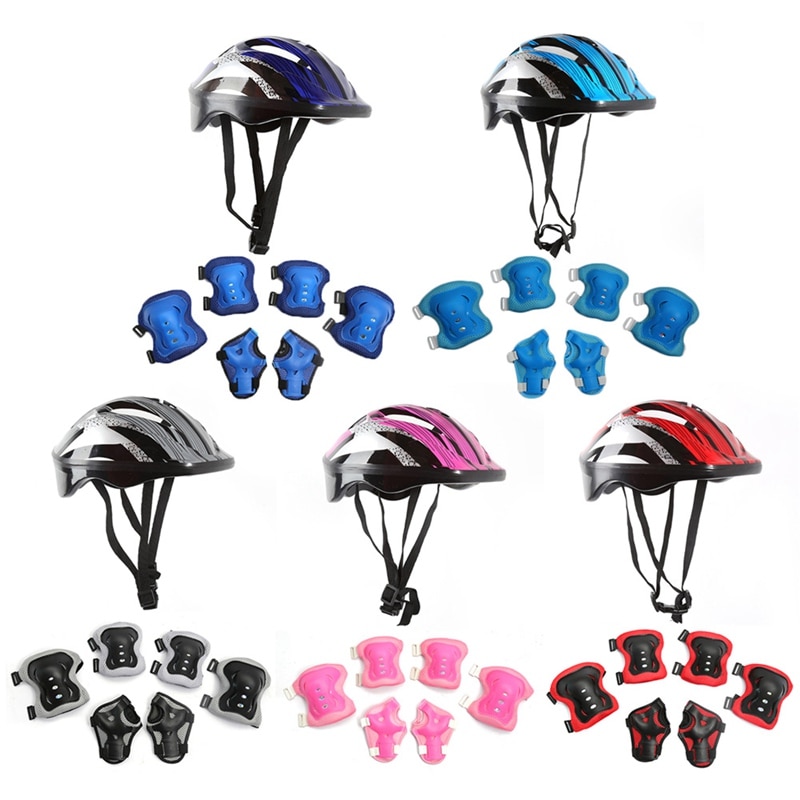 7Pcs/Set Kids Boy Girl Safety Helmet Knee Elbow Pad Sets Children Cycling Skate Bicycle Helmet Protection Safety Guard