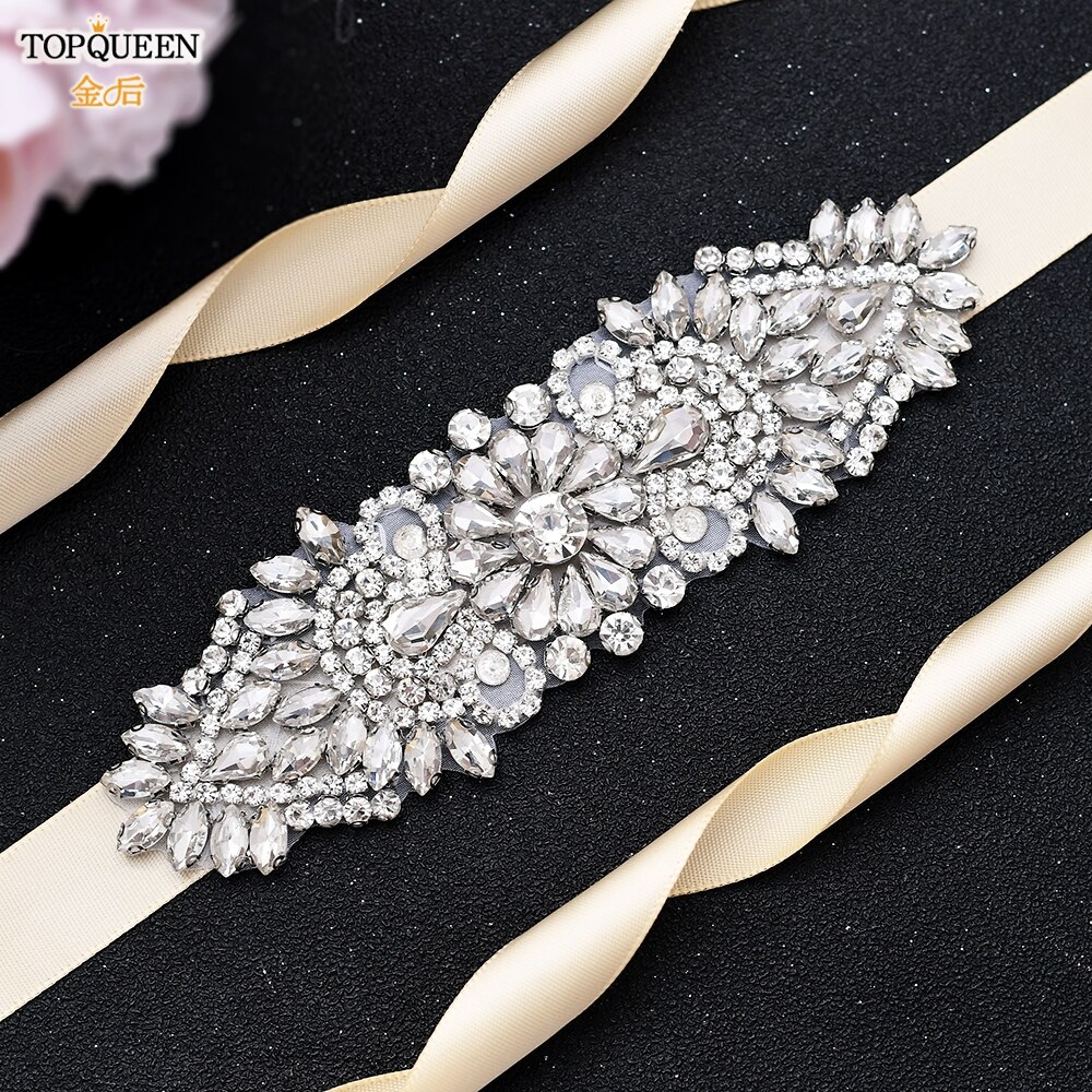 TOPQUEEN S446 Luxury silver rhinestone belt for wedding ladies diamond belts sparkle belt women belt bling stunnng brides belt