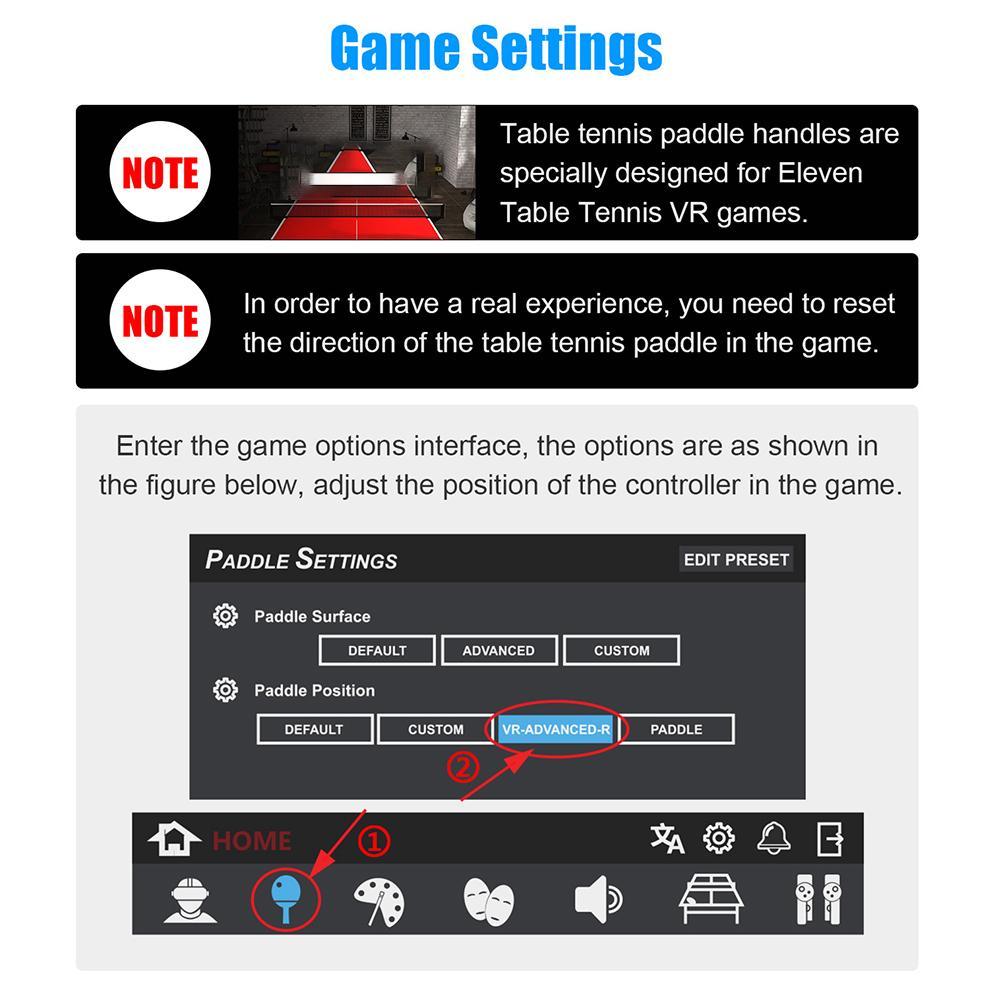 Poignée de poignée pour Oculus Quest 2, manettes tactiles de Tennis de Table, onze jeux VR