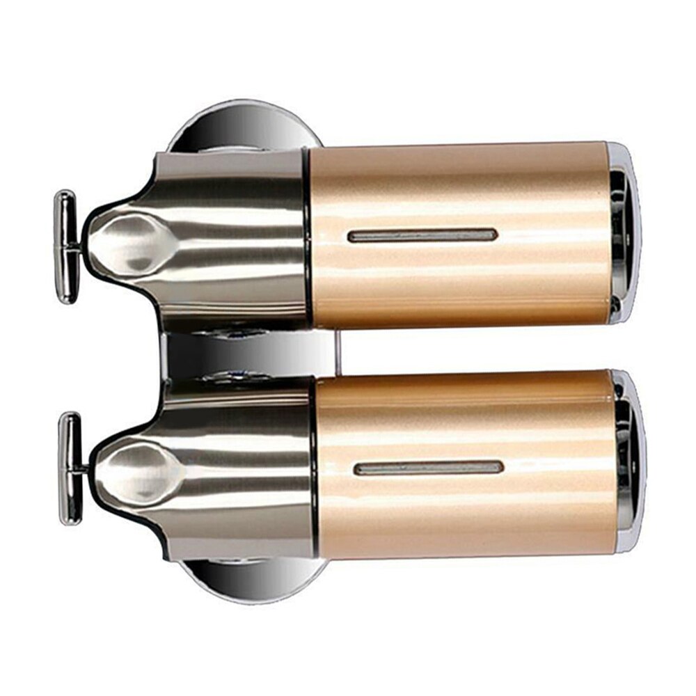 500ml Double-Head Liquid Soap Dispenser Wall Mount Manual Soap Dispenser for Hotel Bathroom