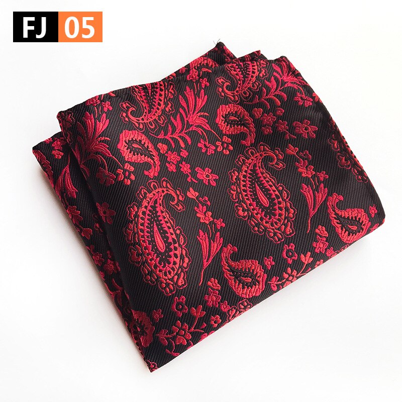 Män prickig näsduk paisley blomma ficka rutor kostym halsduk siden vuxen servett herr ficka fyrkantig siden näsduk: Fj05