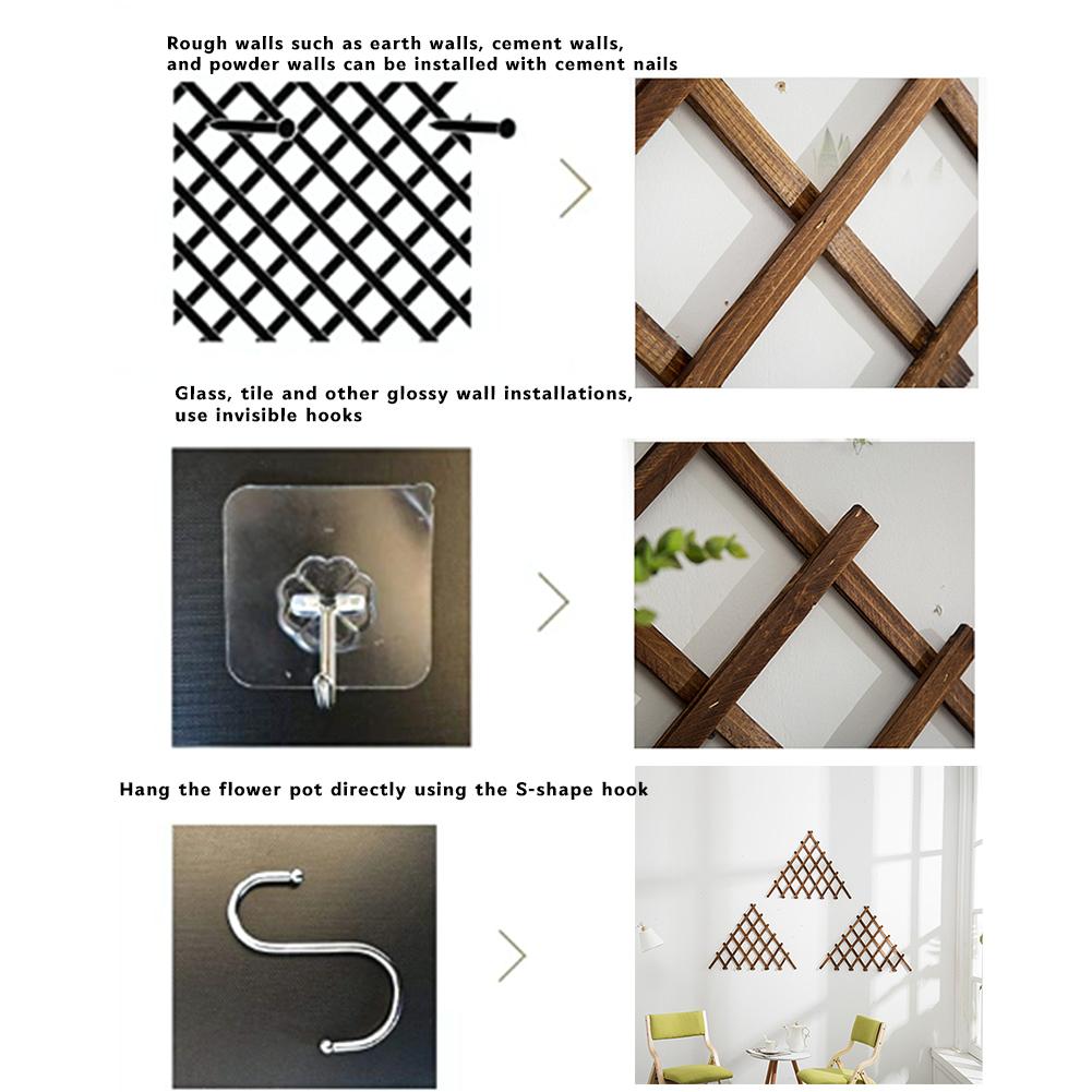 Folding Garden Wooden Trellis Anti-corrosion Triangle Expandable Plant Climbing Lattice Trellis Decorative Garden Fence Support