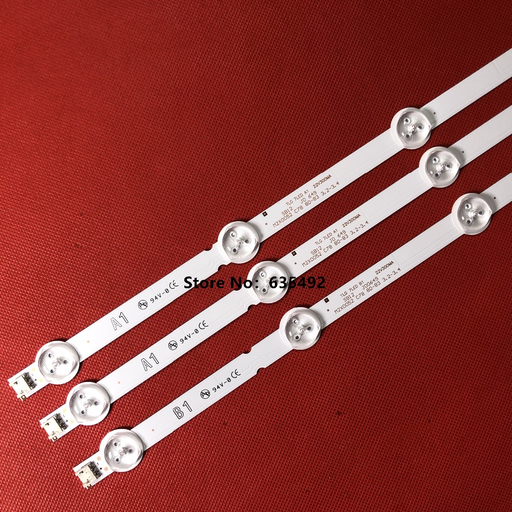 3 piezas * A1 tira de luz LED 7 lámpara para LG 32 ''TV 32LN520B LC320DXE (SF) (R5) V13 MDL 6916L-1399A 6916L-1400A