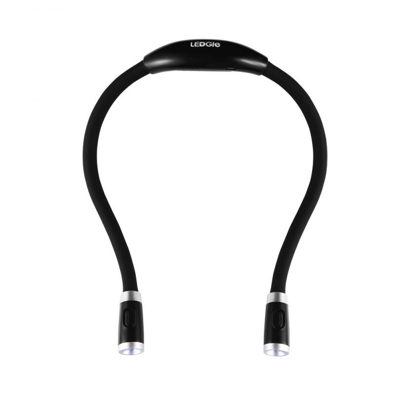 LED Neck Light Book Reading Lamp Flexible Handsfree Night Flashlight Camping Light Led Night Flash Light Outdoor Camping Light: Black