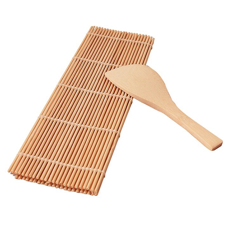 Juego de utensilios de cocina para hacer Sushi, 1 Juego de cortinas de Sushi, Kits de preparación de arroz de Sushi, herramientas de cocina, palillos, cuchara, cuchilla de Sushi