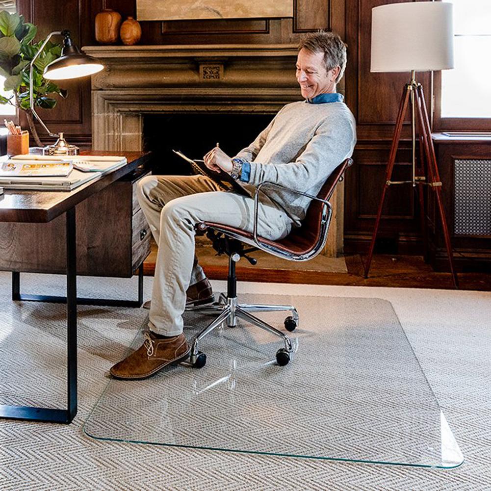 Protection des coussins de chaise roulante, tapis de chaise Transparent, épais, imperméable, en PVC, avec rebord, pour sols en bois dur