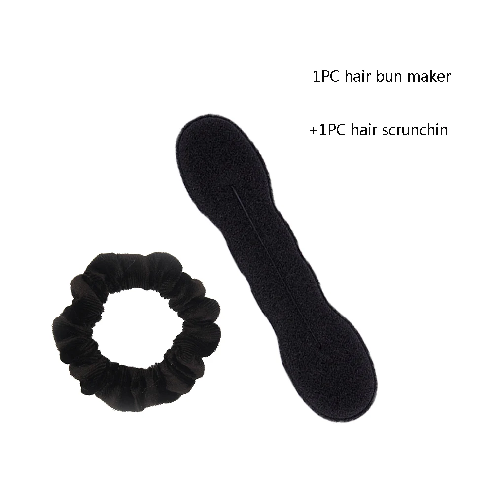 einrollen Mädchen 1PC Blumen- Punkte Lippen Stil Hase Ohren Magie Schwamm Haar Styling Brötchen Hersteller Twist Curler Werkzeug Haar-Accessoire: Blau