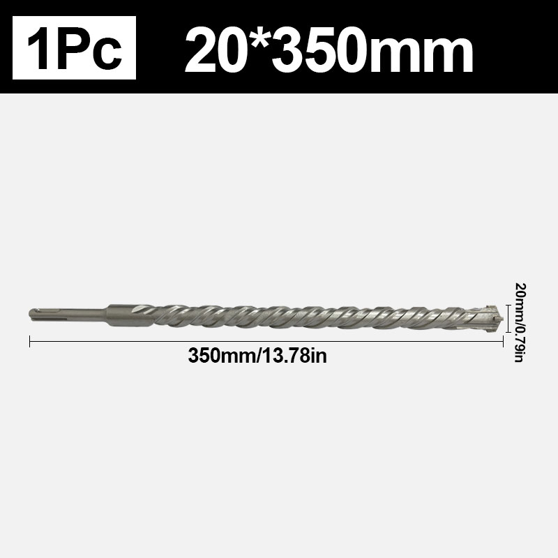 Broca para hormigón de 8-32mm, 350mm de longitud, ranura cruzada SDS Plus, martillo para mampostería, broca de impacto para perforar agujeros en paredes y piedras
