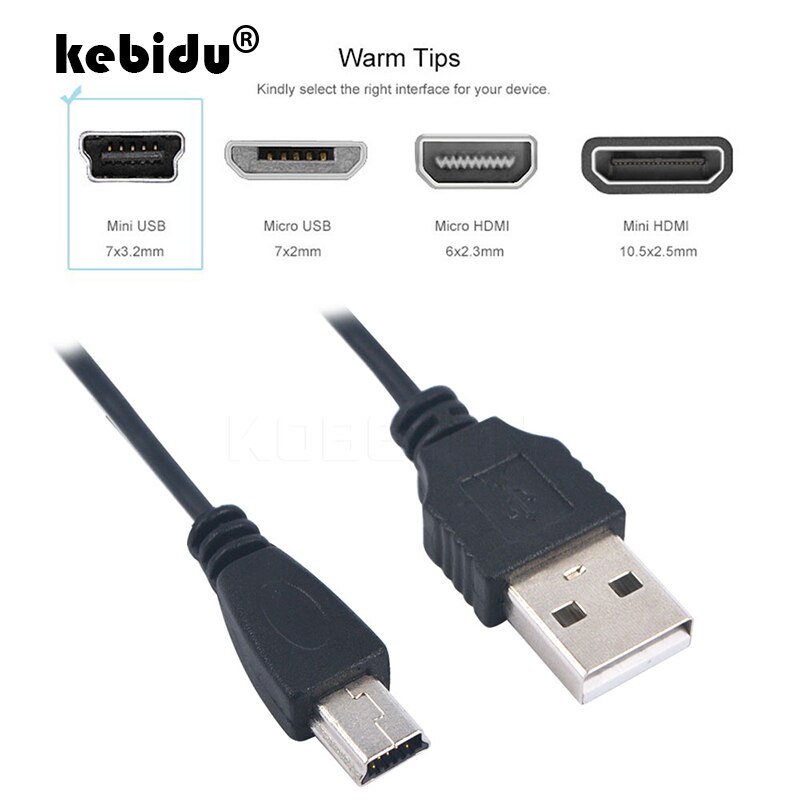 Kebidu Mini Usb 2.0 A Male Naar Mini 5 Pin B Lading Datakabel Adapter Voor MP3 Mp4 Speler digitale Camera Telefoon
