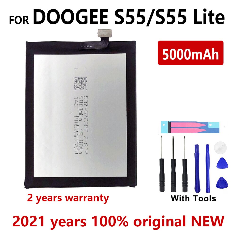 Genuine 5000mAh S55 Phone Batterry For Doogee S55 Original In Stock Replacement Batteries with free tools