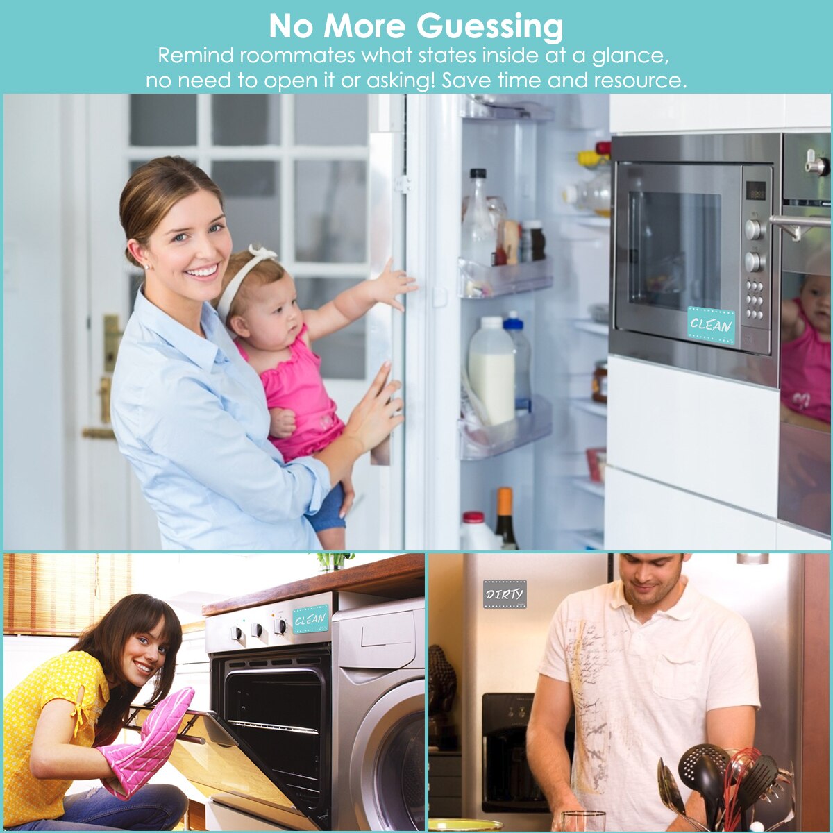 Dishwasher Magnet Clean Dirty Sign Card Magnetic Reversible Double Sided Indicator Home Kitchen Decorations Dish Washer Sign