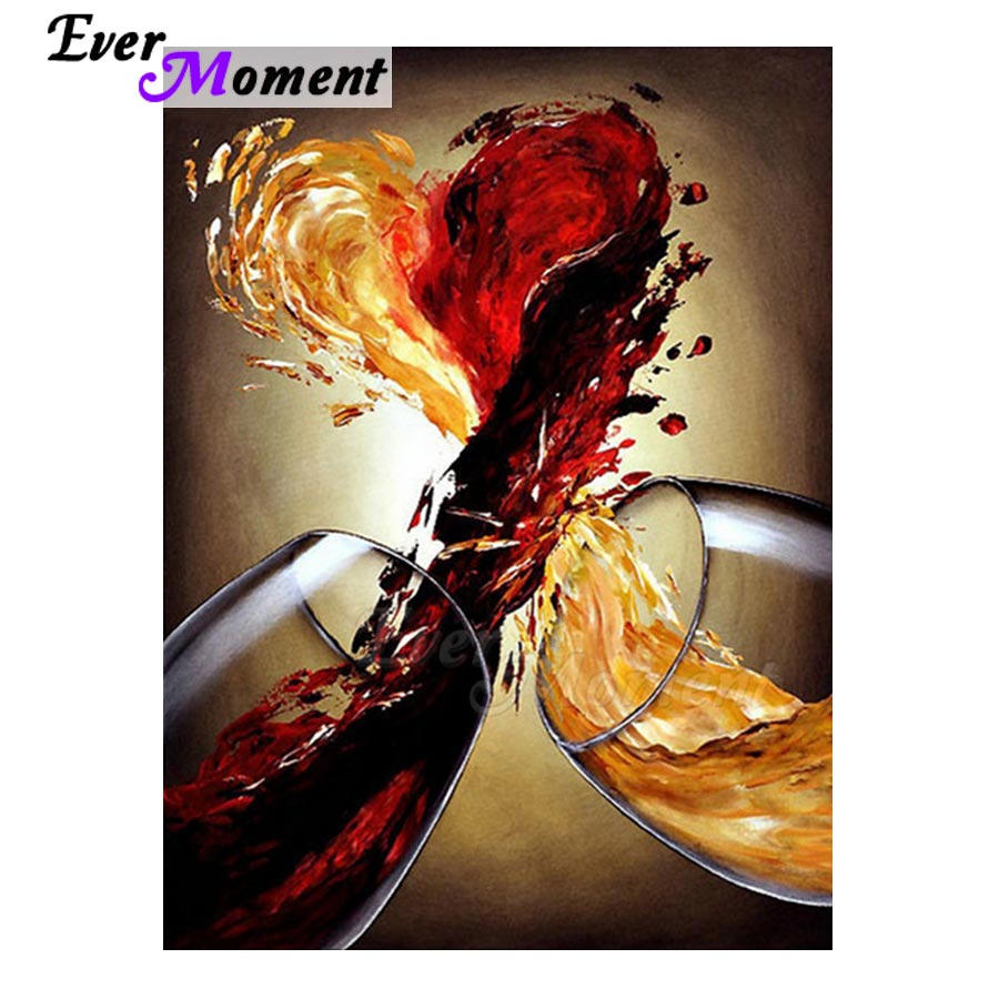 Ever Moment Diamond Painting Mosaic Wine Full Square Drill 5D DIY Picture Of Rhinestone Diamond Embroidery Decor S2F1935