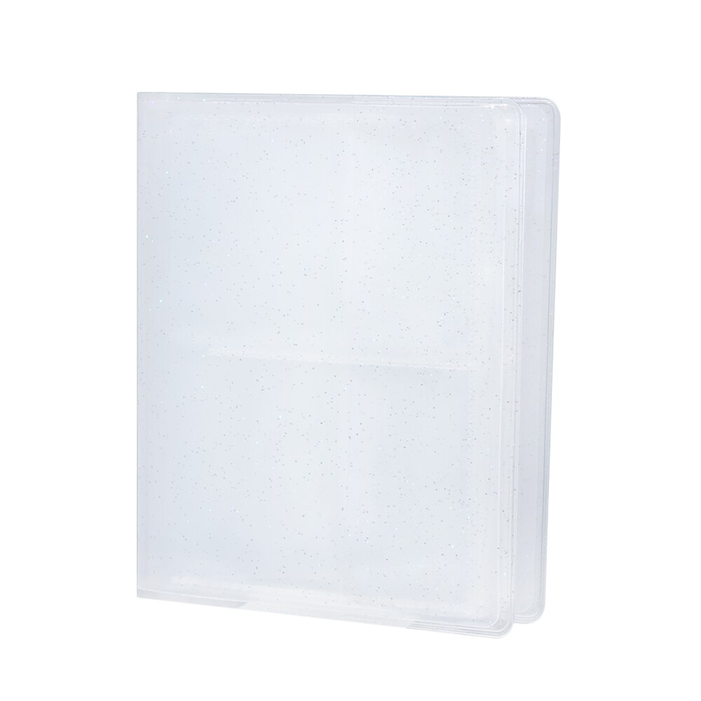 64 Pockets Large Capacity Mini PVC Photo Album Cards Holder Binders Albums With Bling Clear Cover Collection Card Booklet: white