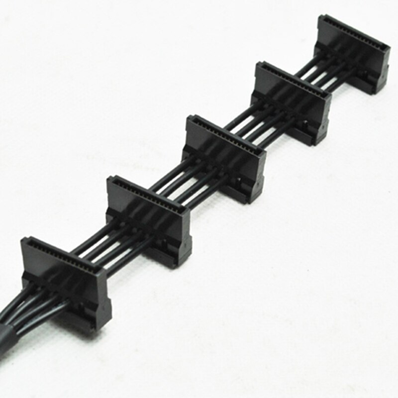 3 Pieces of Practical and Durable Pc Server 4-Pin Ide Molex 1 to 5 Sata Power Cord Adapter Splitter 18Awg Black 55 cm