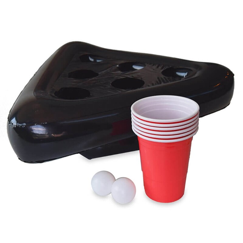 Oppustelig beer pong hat flydende pong spil til swimmingpool fest forsyninger strand oppusteligt legetøj til børn kæmpe beer pong
