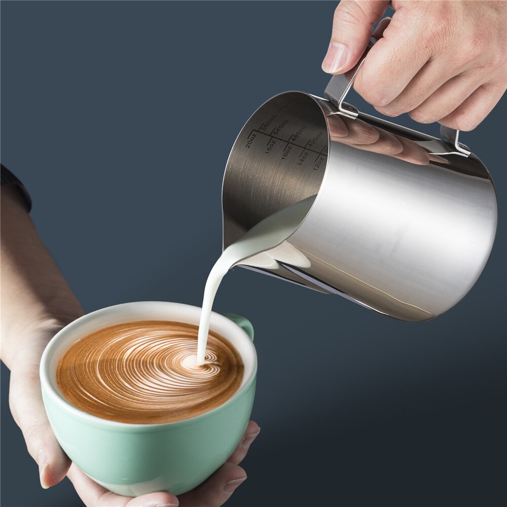 Ruostumattomasta teräksestä valmistetun maidon vaahdotuskannu espresso kahvi barista craft latte cappuccino maito kerma kuppi vaahdotus kannu