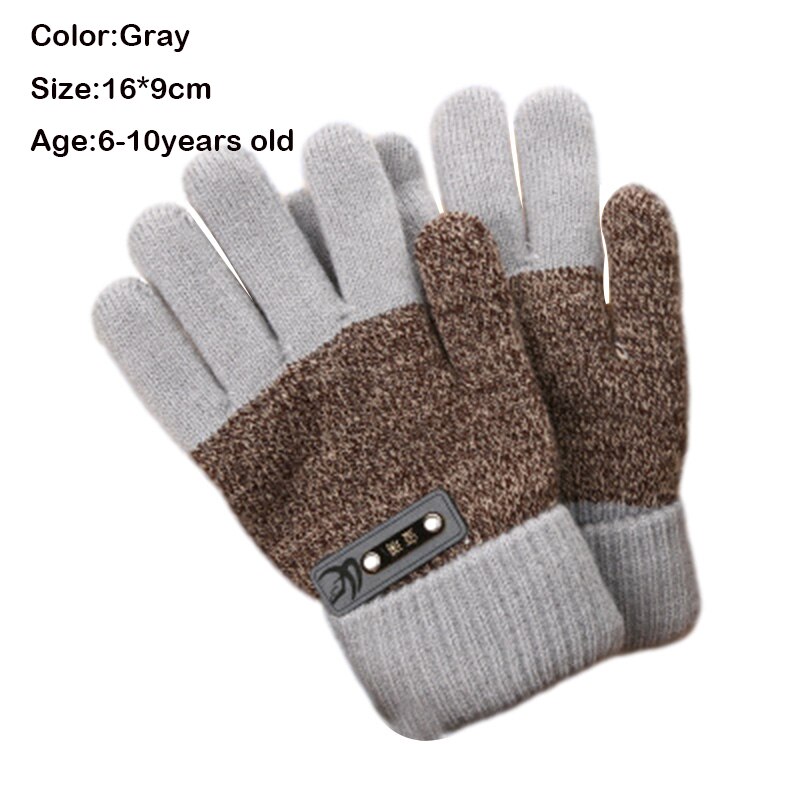 Children's Warm Gloves Kids Boys Thicken Keep Warm Finger Mittens Soft Multicolor Mosaic Color Children's Accessories: I