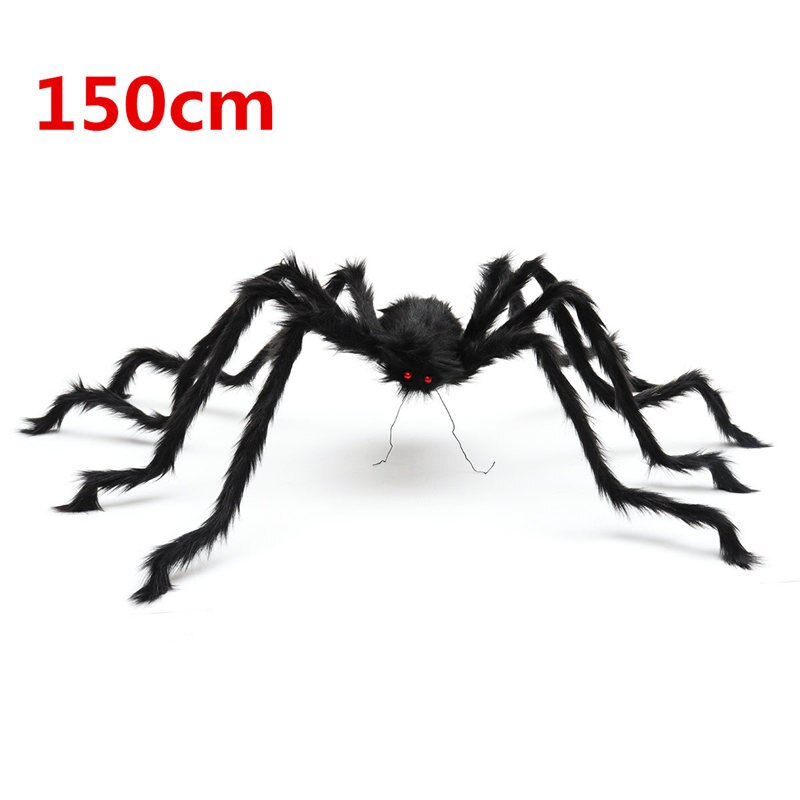 150 Cm Harige Giant Spider Halloween Prop Spookhuis Decor Enorme Spider Web Bat Party Diy Decoratie: Spider 150cm