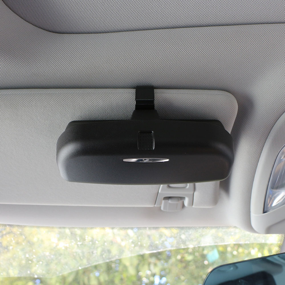 Estuche organizador para gafas de coche, estuche organizador para gafas de sol para Hyundai Creta Tucson Ix35 Solaris I10 I20 I30 Santa Fe Ix25 Elantra: Single Clips Black