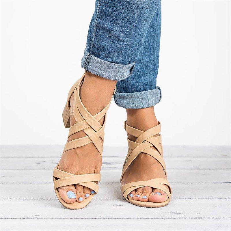 Women Sandals Low Heels Sandals For Summer Shoes Woman Casual Block Heel Zapatos Mujer Plus Size 43 Sandale Femme