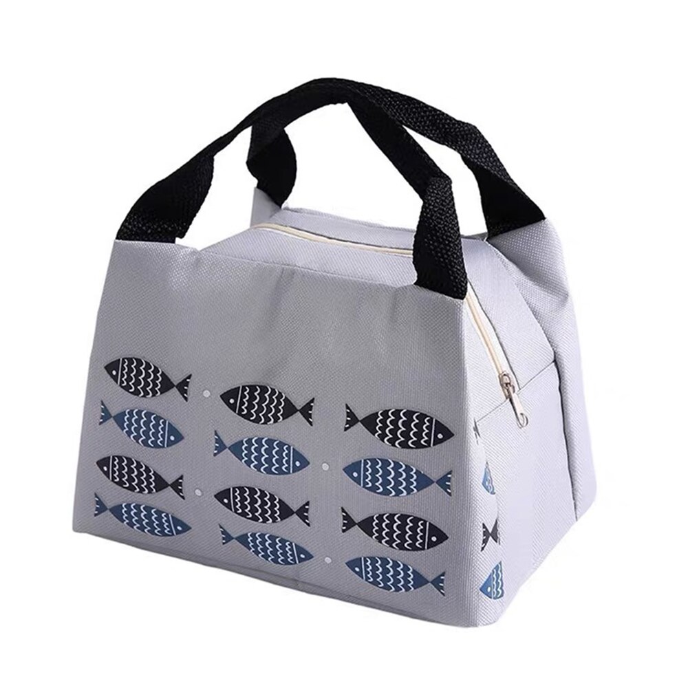 Bolsa de almuerzo reutilizable recipiente aislante para almuerzo bolso de mano para mujeres o trabajo Picnic canotaje playa pesca trabajo: Light Gray