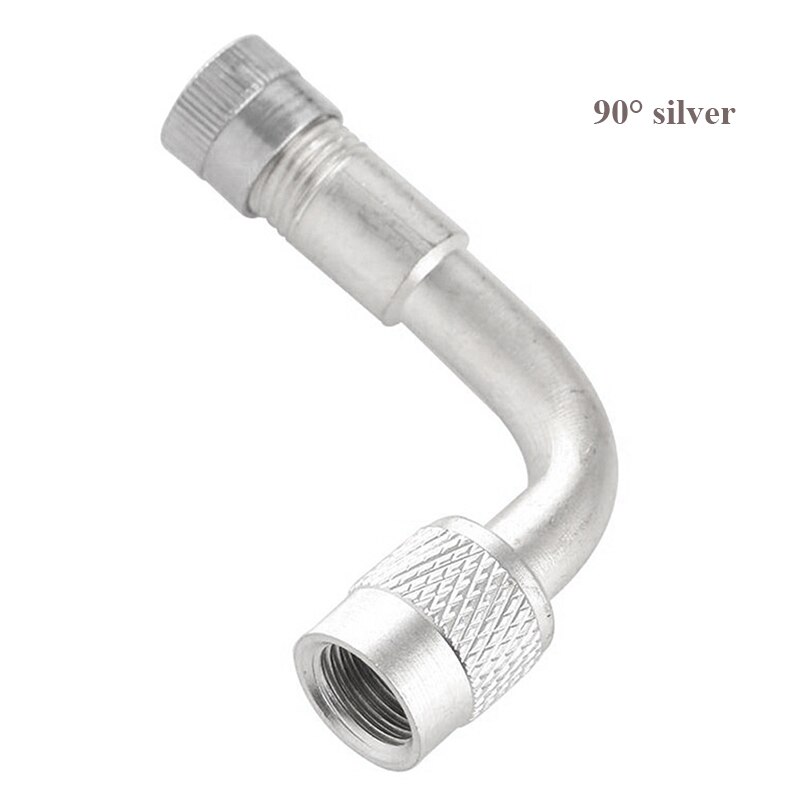 Bicicletta Air Valvola Del Pneumatico Caps Schrader/Presta Valve Stem Estensione Adattatore per Auto Moto Auto Elettrica Accessori Per Biciclette: 90 Degree silver