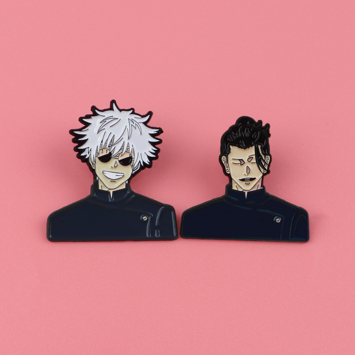4pcs anime Jujutsu Kaisen Brooch Cute Gojo Satoru Itadori Yuji lapel badge backpack shirt clothes Jewelry Accessories: WHITE