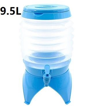 3.5L/5.5L/7.5L Outdoor Waterzakken Opvouwbare Draagbare Drinken Kamp Koken Picknick Bbq Water Container Bag Carrier Auto water Tank: blue-9.5L