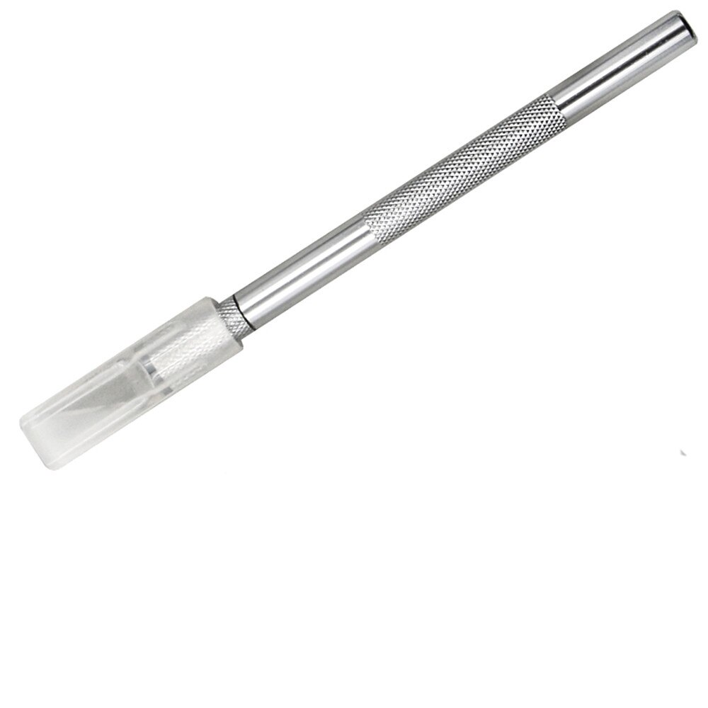 Juego de cuchillos de acero para manualidades, cortador de papel, pluma, bisturí, cuchillas de grabado para manualidades, dibujo, herramientas de mano de reparación, suministro de arte, 1 Juego: 1pc silver