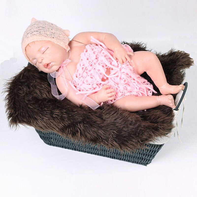 50*50cm Newborn Baby Photography Props Blankets Outfit Photo Props Infant Photo Fur Stretch Yarn Wrapped Props Blanket