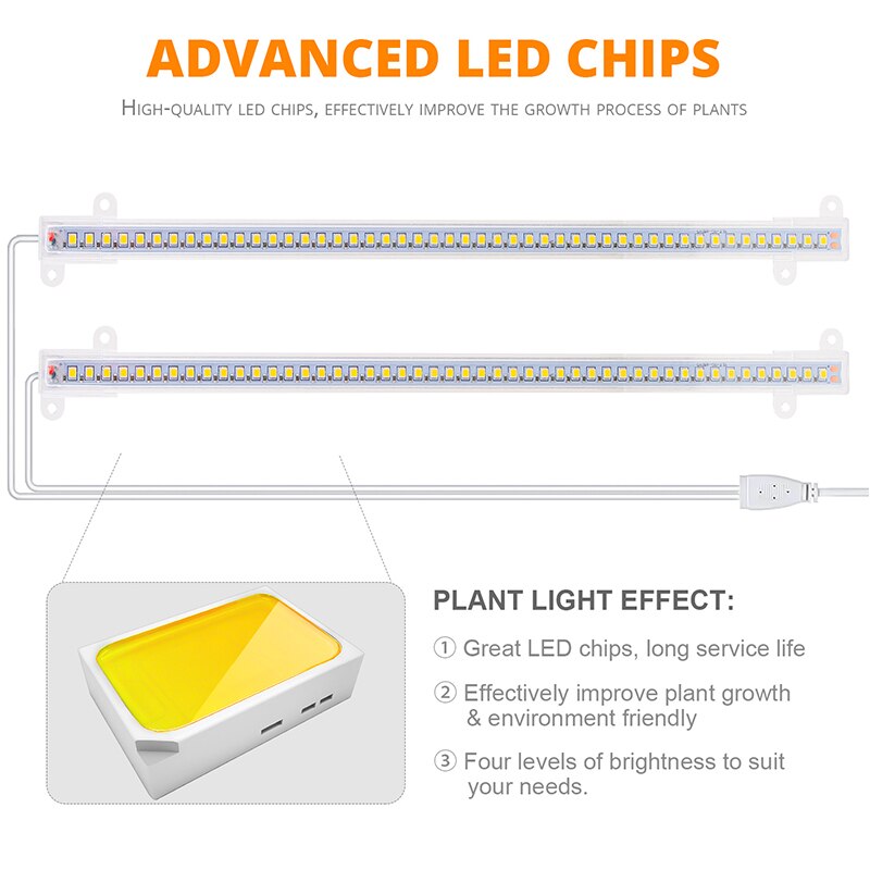 LED Wachsen Licht Streifen 20W Gesamte Spektrum Timer 3200K Phyto Lampe Weiß Licht Für drinnen Pflanzen Regal Orchideen anbau Phytolamp