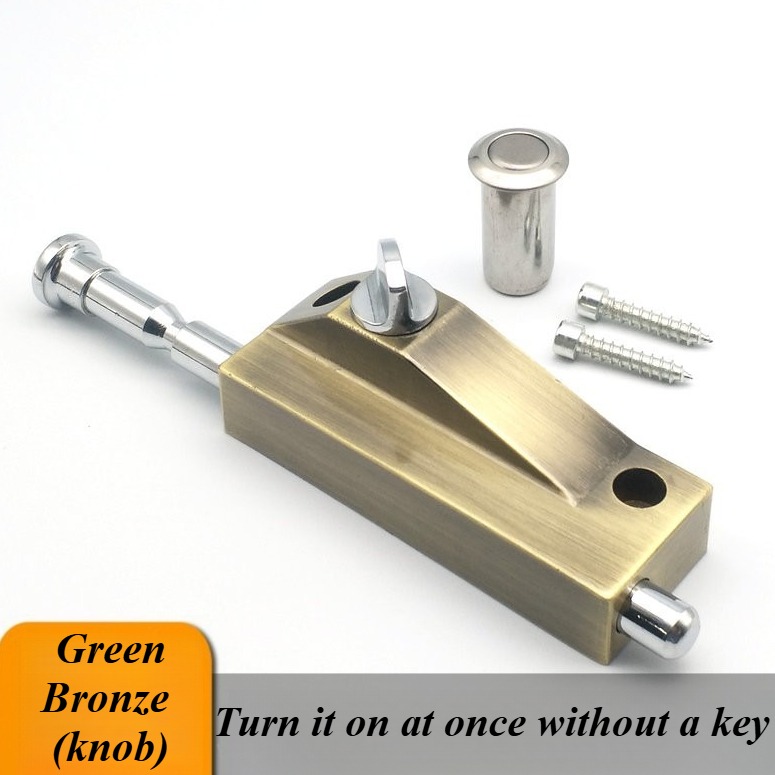 Revolving Door Latch Lock FramedSpring Floor Latch Iron Door Floor Lock Wood Door Open Mounted Floor Lock Universal: Silver