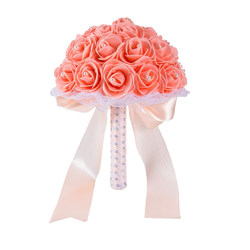 Yellow White Blue Wedding Flowers Bridal Bouquets Handmade Artificial Rose Bridal Bouquet for Wedding Decoration