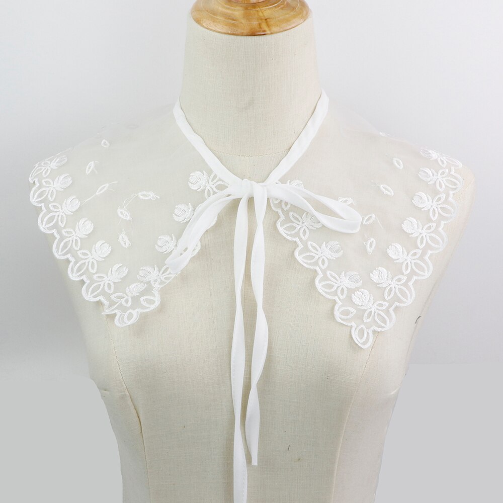 BrightGlow Vrouwen kraag nep kraag blouse kraag inzetstuk dames heren valse kraag afneembare helft shirt blouse kraag geruit katoenen bovendeel kleding accessoires, wit, XXL