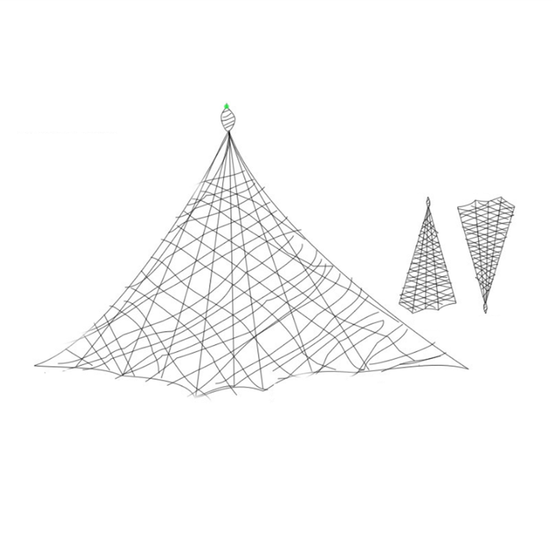 Copper Spring Shoal Fishing Net with Night Luminous Beads Ball Bearing Solid Ring Fishing Connector Freshwater Fishing Tool