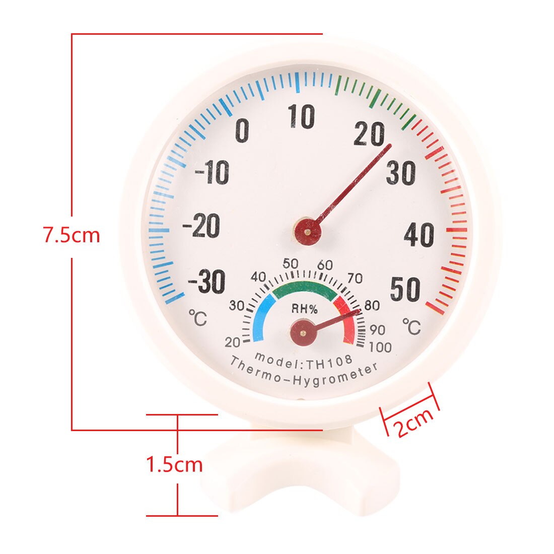 Mini Round Clock-shaped Measuring Indoor Outdoor Wall Temperature Humidity Thermometer Meter Gauge Thermometer Hygrometer