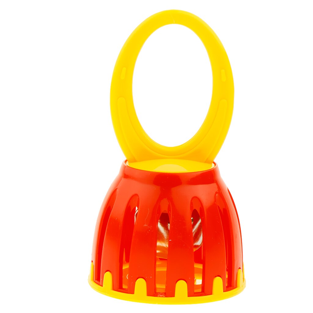 Cloche de Cage à poignée de 15cm, hochet en plastique, jouet de développement musical, couleur aléatoire