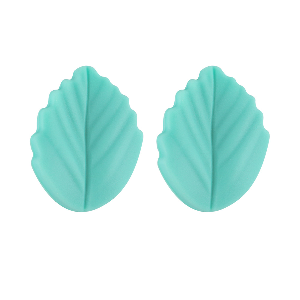 Sunrony 10 Stück Mini Blatt Blume Silikon Perlen für Schmuckherstellung Lebensmittelqualität DIY Schnullerkette Halskette Zubehör Babyspielzeug: Himmel Blau