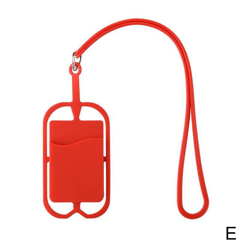 DIY Mobile Phone Silicone Lanyard Belt Neck Bracelet Sets Clip Necklace Card W5I4: E