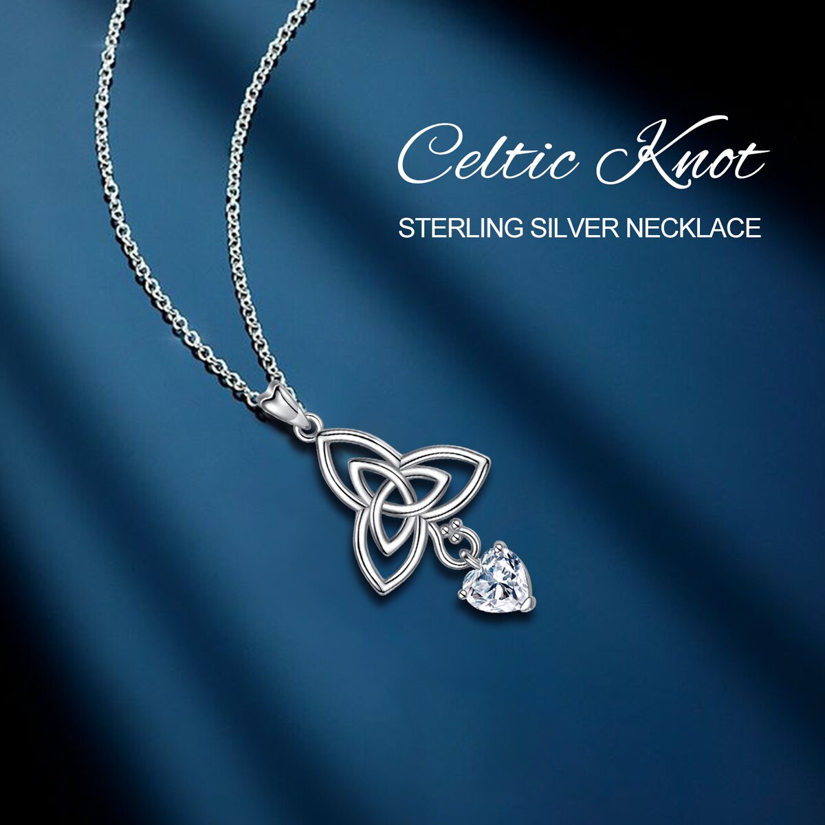 Eudora Reale Sterling Silver Pendente Del Cuore Neckalce buona Fortuna Celtics Knot Choker Delle Donne di Modo 925 Dei Monili per il Regalo Del Partito D191