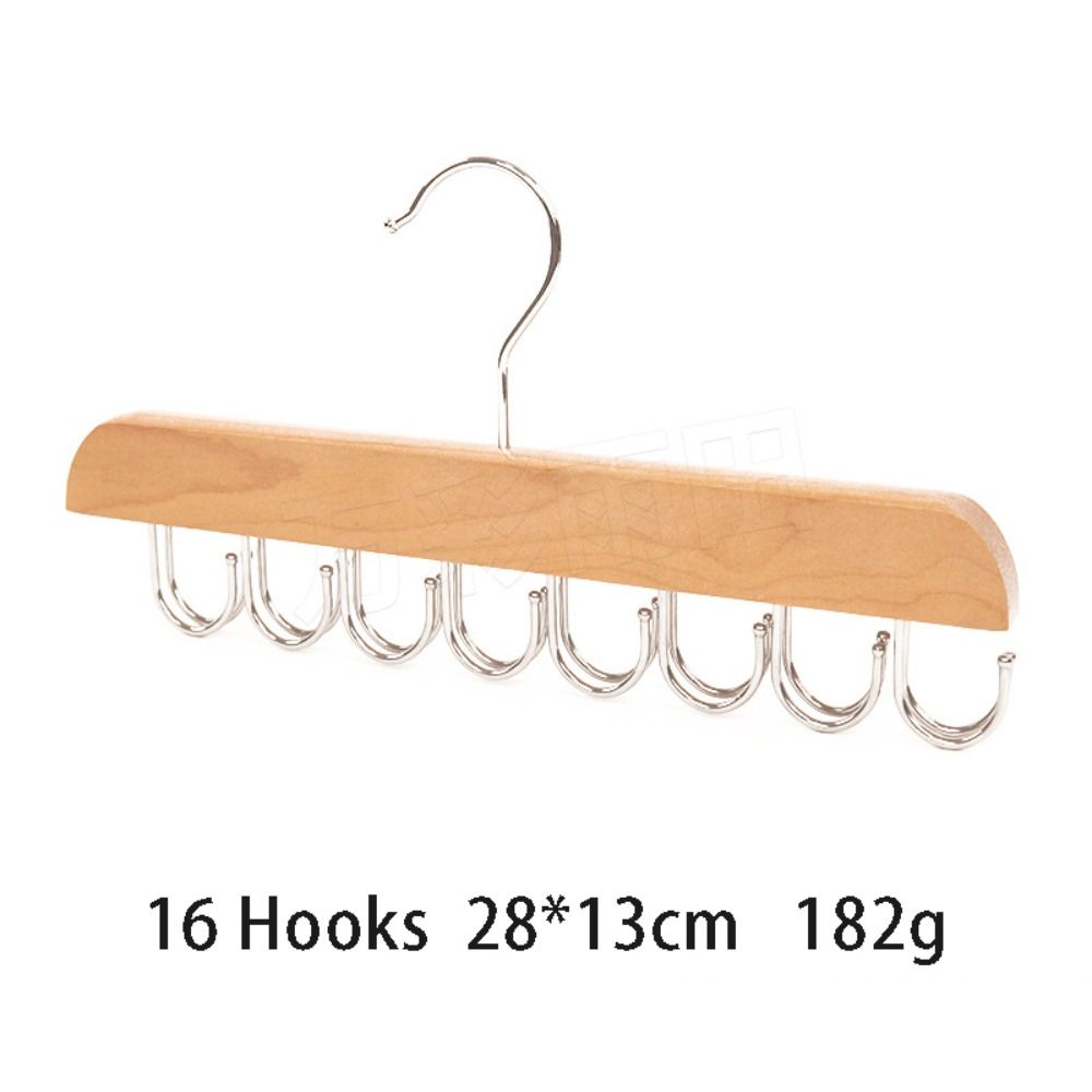 Stevig Houten 14/16/20 Haken Riemrek Multifunctioneel Draaibaar Antislip Opbergrek Tie Tank Tops Ruimtebesparende Riemhanger