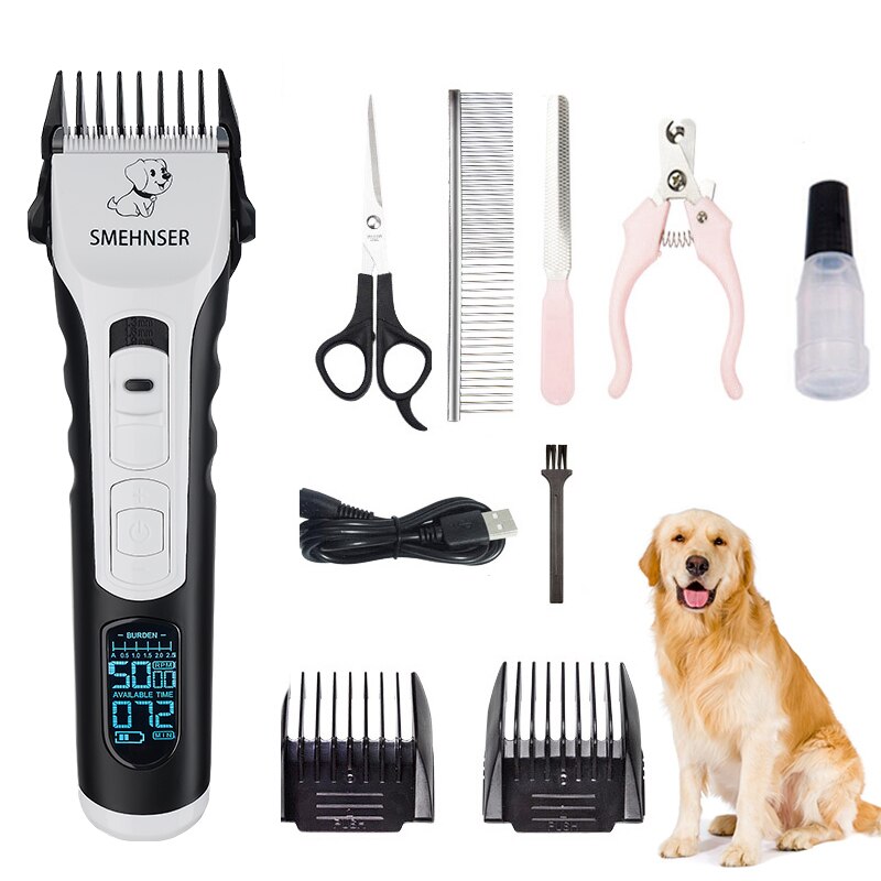 Tondeuse voor honden, lcd-scherm, hondenkapsel, trimset, kattentrimmer, scheerapparaat voor dieren, 5 snelheden: X12- s-kit 1
