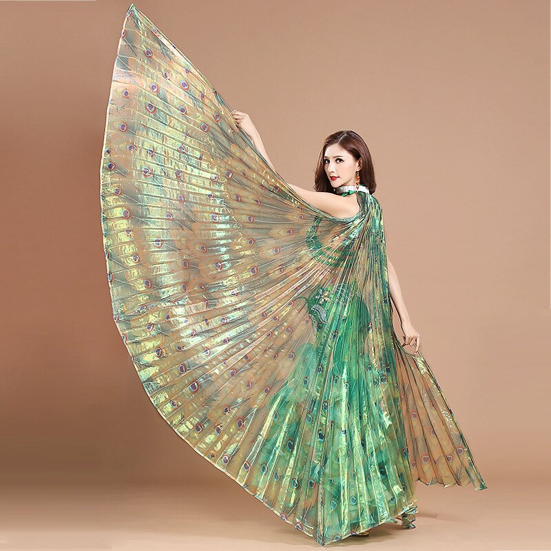 Stage Performance Props Women Dance Accessories Egyptian Transparent Wings Non-split Belly Dance Isis Wings Peacock Wing