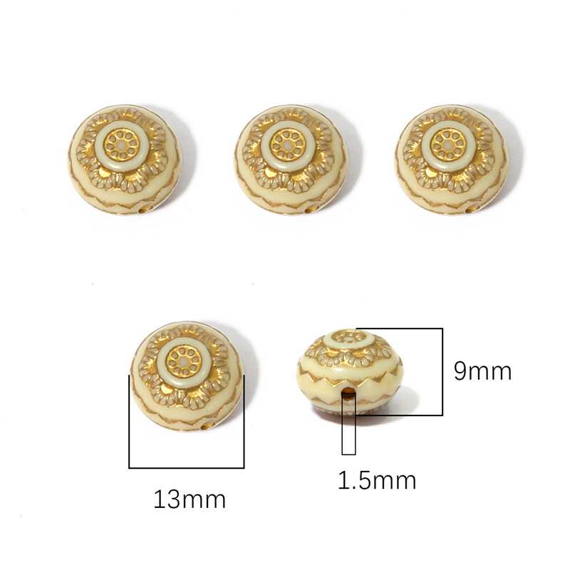 15-80 Uds. Exquisitos dijes acrílicos dorados con dibujo de corazón y flores, cuentas barrocas de Color esmeralda para collar, pulsera, fabricación de joyas DIY